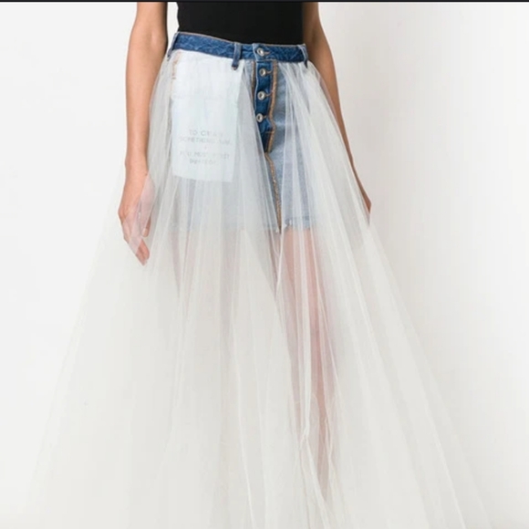 Denim Mini Skirt with Maxi Tutu Tulle - Picture 3 of 8